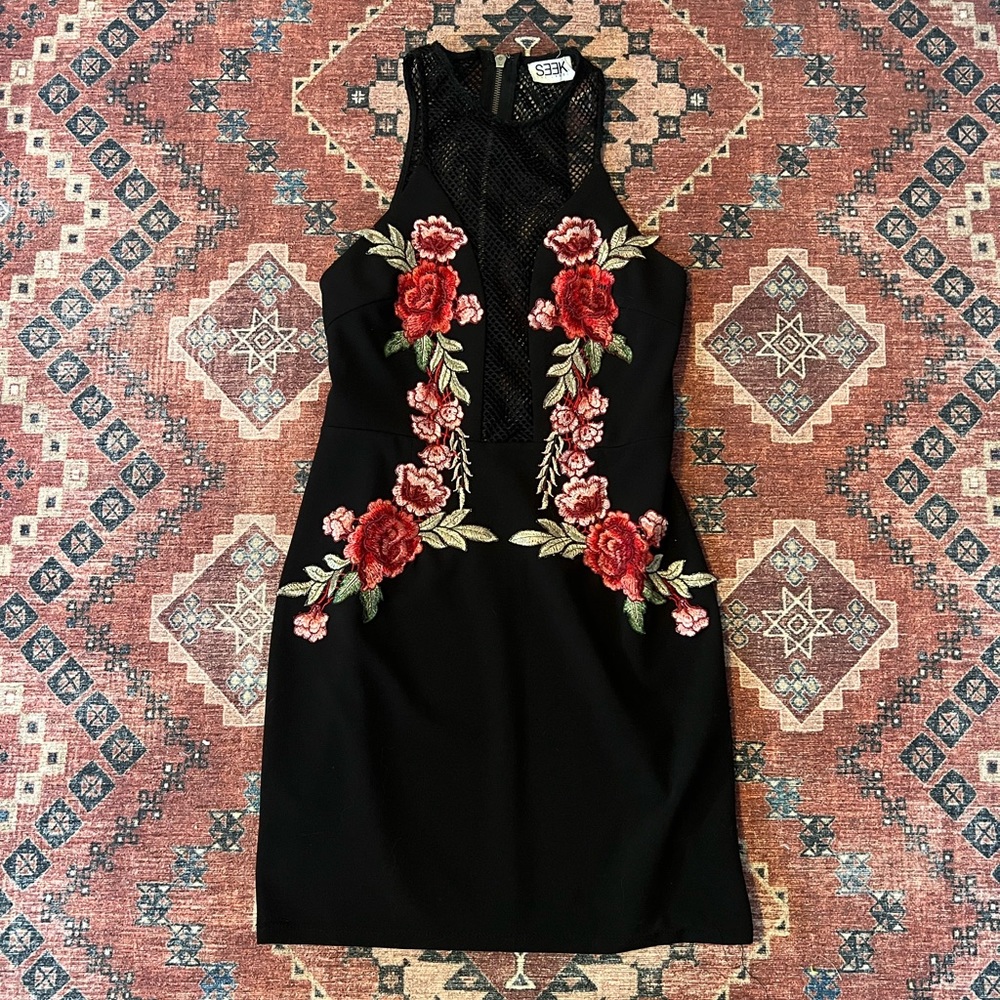 LF Seek The Label Rose Mesh Dress size Medium